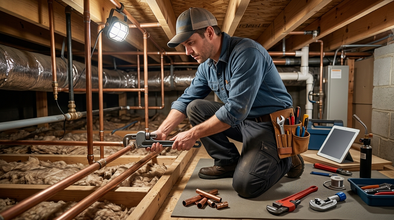 Wasted Wrenches: How Small Plumbing Crews Hit 35% Margins Amidst the 550,000 Labor Shortage